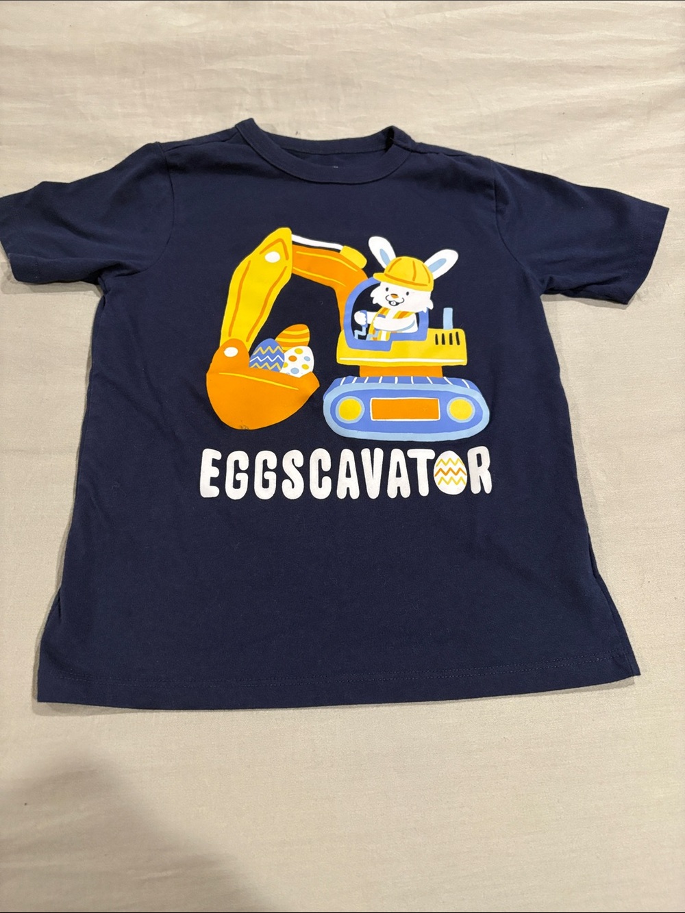 The Children's Place Navy Blue "Eggscavator" Short Sleeve Tee